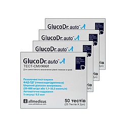 Тест смужки ГлюкоДоктор (GlucoDr) 4 пачки