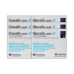 Тест смужки ГлюкоДоктор (GlucoDr) 6 пачок