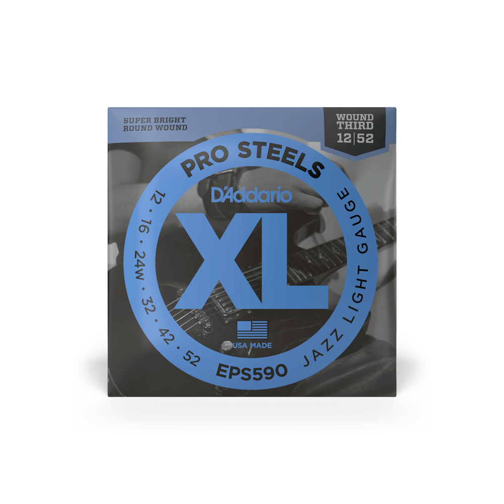 Струни для електрогітари D`ADDARIO EPS590 XL PROSTEELS JAZZ LIGHT (12-52)