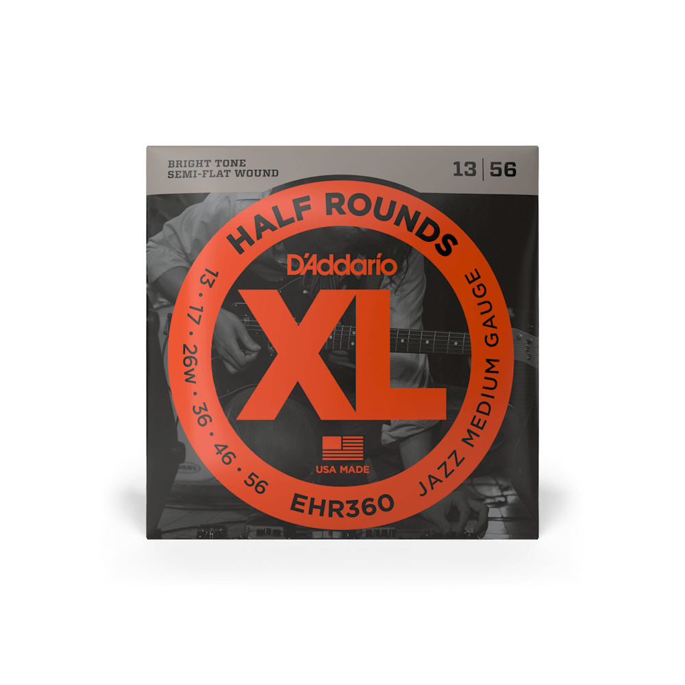 Струни для електрогітари D`ADDARIO EHR360 XL HALF ROUNDS JAZZ MEDIUM (13-56)