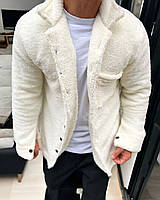 Тепла світла куртка-сорочка білого кольору TOPlife