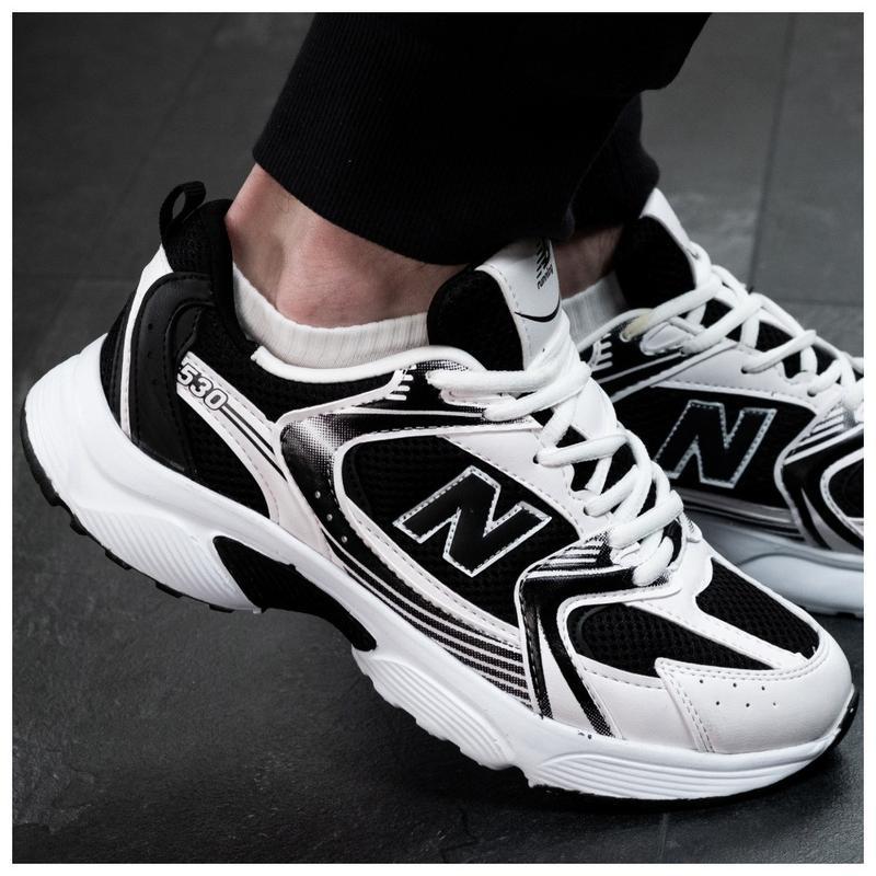 Мужские кроссовки в стиле New Balance 530, Нью Беленс 530 чорно-білі - фото 2 - id-p2188365233