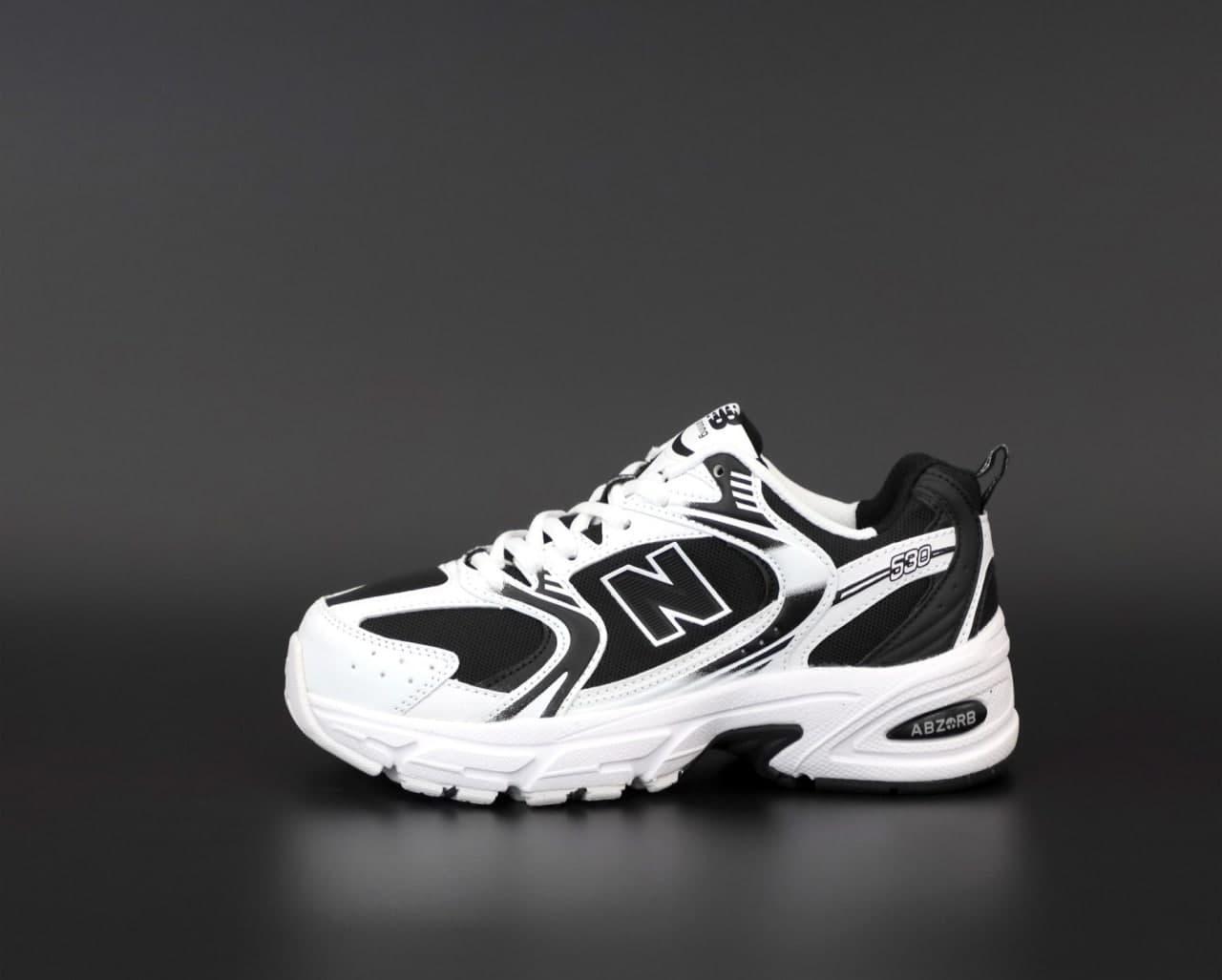 Мужские кроссовки в стиле New Balance 530, Нью Беленс 530 чорно-білі - фото 8 - id-p2188365233