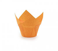 Тарталетки (капсулы) бумажные для кексов, капкейков с УСИЛИТЕЛЕМ Оранжевый тюльпан