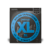 Струны для 5-струнной бас-гитары D`ADDARIO ETB92-5 XL NYLON TAPEWOUND 5-STRING BASS (50-135)