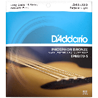 Струны для акустической бас-гитары D`ADDARIO EPBB170-5 ACOUSTIC BASS PHOSPHOR BRONZE LIGHT 5-STRING (45-130)