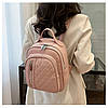 Жіночий рюкзак рожевий декорований ромбиками, фото 3
