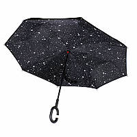 Зонт наоборот Up-Brella Созвездие. Механический складной зонтик наоборот устойчивый к ветру