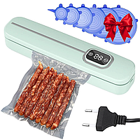 Вакуумный упаковщик Vacuum Sealer + Подарок Силиконовые крышки 6шт / Домашний вакуумный упаковщик для еды