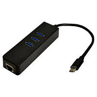 Переходник Dynamode USB 3.1 Type-C - RJ45 Gigabit Lan, 3*USB 3.0 USB3.1-TypeC-RJ45-HUB3 DAS