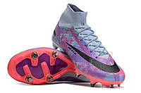 Бутсы гибриды Nike Air Zoom Mercurial Superfly IX Найк суперфлай Футбольная обувь с шипами фиолетового цвета