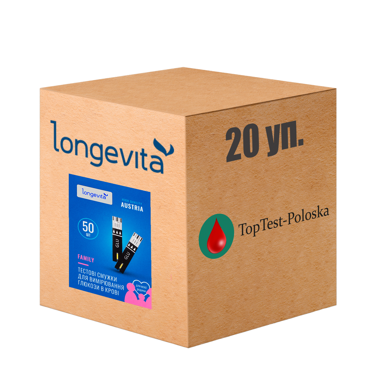 Тест-смужки Longevita Family, 50 шт. 20 паковань