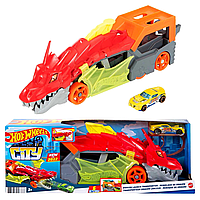 Автовоз Hot Wheels Toy Car Track Set City Dragon Хот Вилс Траспортер Дракон