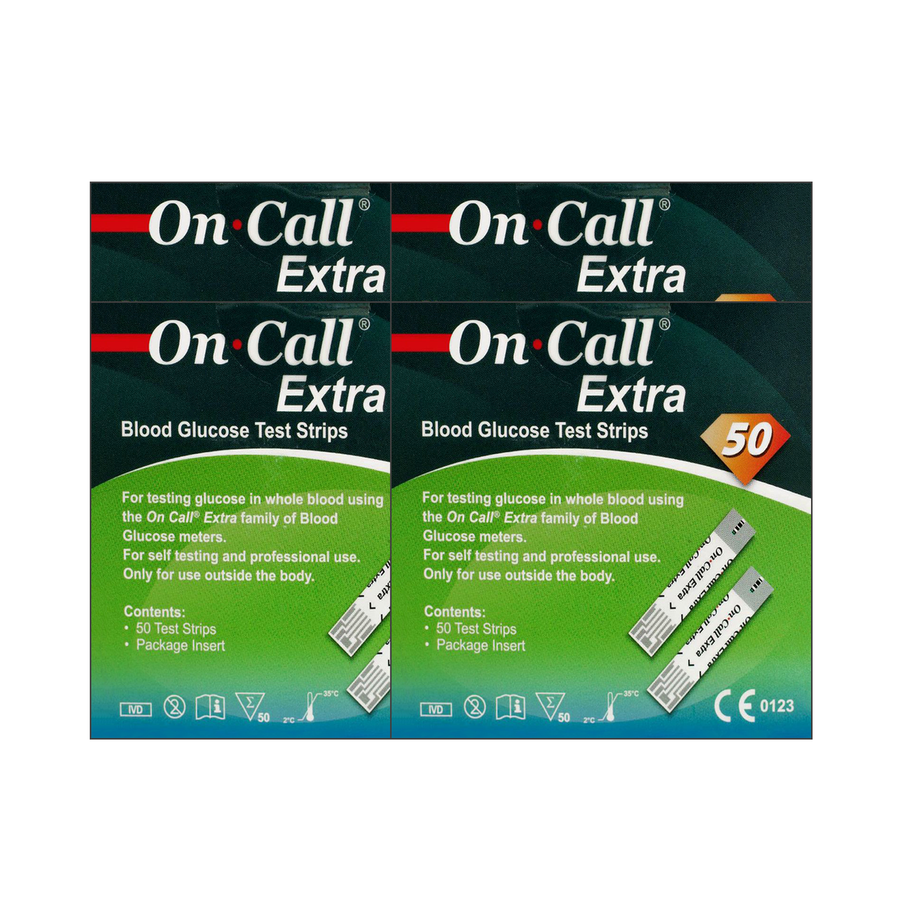 Тест-смужки On Call Extra (Він Кол Екстра) 50 шт. 4 паковання