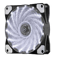 Кулер корпусний 12025 DC sleeve fan 3pin + 4pin - 120*120*25 мм, 12V, 1100 об/хв, 15LED, White