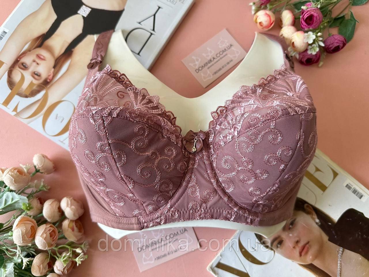 80/85Е Пудровий повномірний бюстгальтер у чашці Е