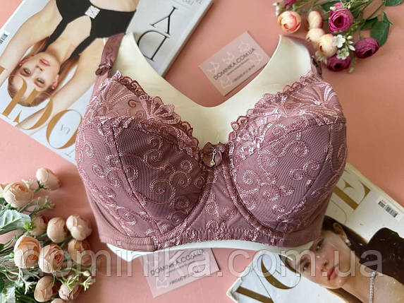 80/85Е Пудровий повномірний бюстгальтер у чашці Е, фото 1