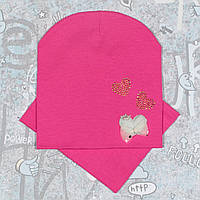 Детская шапка с хомутом КАНТА "Бант" размер 48-52 розовый (OC-711) dl