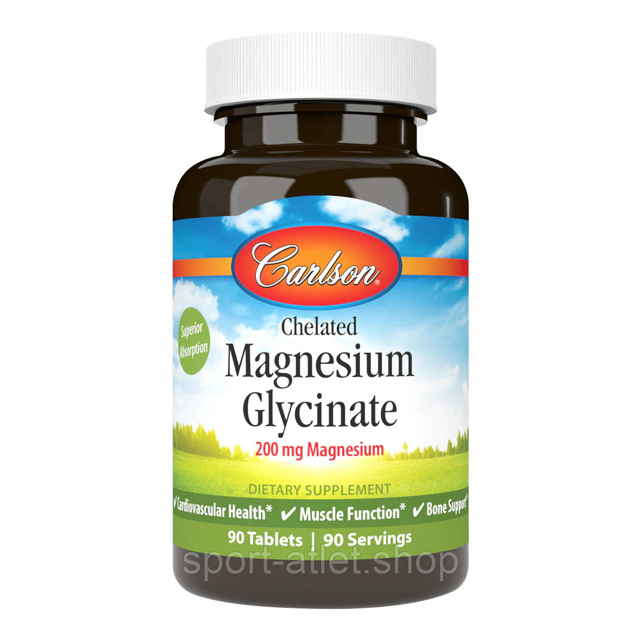 Вітаміни та мінерали Carlson Labs Chelated Magnesium Glycinate, 90 таблеток