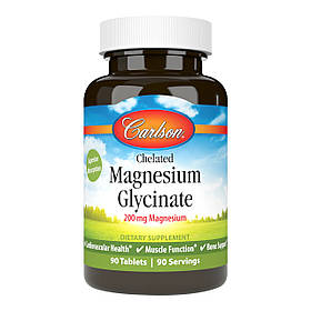 Вітаміни та мінерали Carlson Labs Chelated Magnesium Glycinate, 90 таблеток