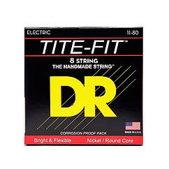 Струни для 8-струнної електрогітари DR STRINGS TITE-FIT ELECTRIC - EXTRA HEAVY 8 STRING (11-80)