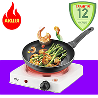 Електрична настільна плита на 1 конфорку RAF 1000 Вт Потужна дискова електроплита з нержавійки плитка