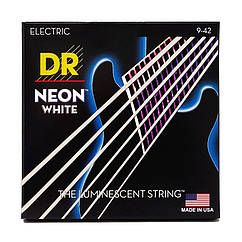 Струни для електрогітари DR STRINGS NEON WHITE ELECTRIC - LIGHT (9-42)