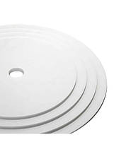 Глянсова акрилова біла підкладка з отвором для багатоярусного торта, оргскло 2 мм, D 15 см