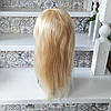 Перука пряма з натурального волосся каскад блонд TRINA 16+"- 613, фото 3