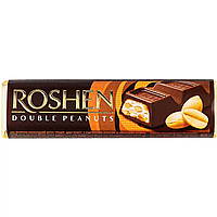 Батончик ROSHEN Double Peanuts молочно-шоколадный с измельченным арахисом и арахисовым кремом 39г.