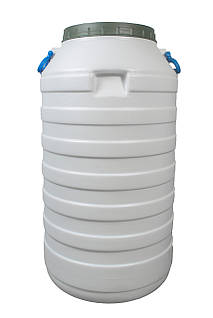 Бочка пластикова харчова біла висока бідон 60л широка горловина для молока і води