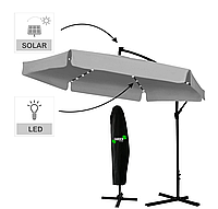 Парасоля садова з LED підсвіткою та чохлом 300 см GardenLine GAO1497 сіра