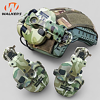 Навушники з кріпленням на шолом. Walkers Razor Slim Multicam. Кріплення на каску "чебурашки". Колір Multicam мультикам