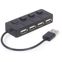 Концентратор Gembird USB 2.0 4 ports switch black (UHB-U2P4-05) ha