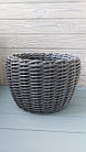 Сіре кашпо для рослин, кошик для квітів, корзина із штучного ротанга ручної робити 12 л, фото 7