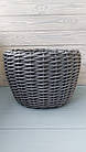 Сіре кашпо для рослин, кошик для квітів, корзина із штучного ротанга ручної робити 12 л, фото 9