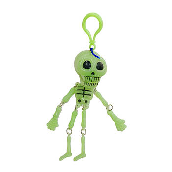 Хеловін Іграшка для Halloween Скелет, в якого тремтять щелепи фосфор. 14см (брелок) HL1010