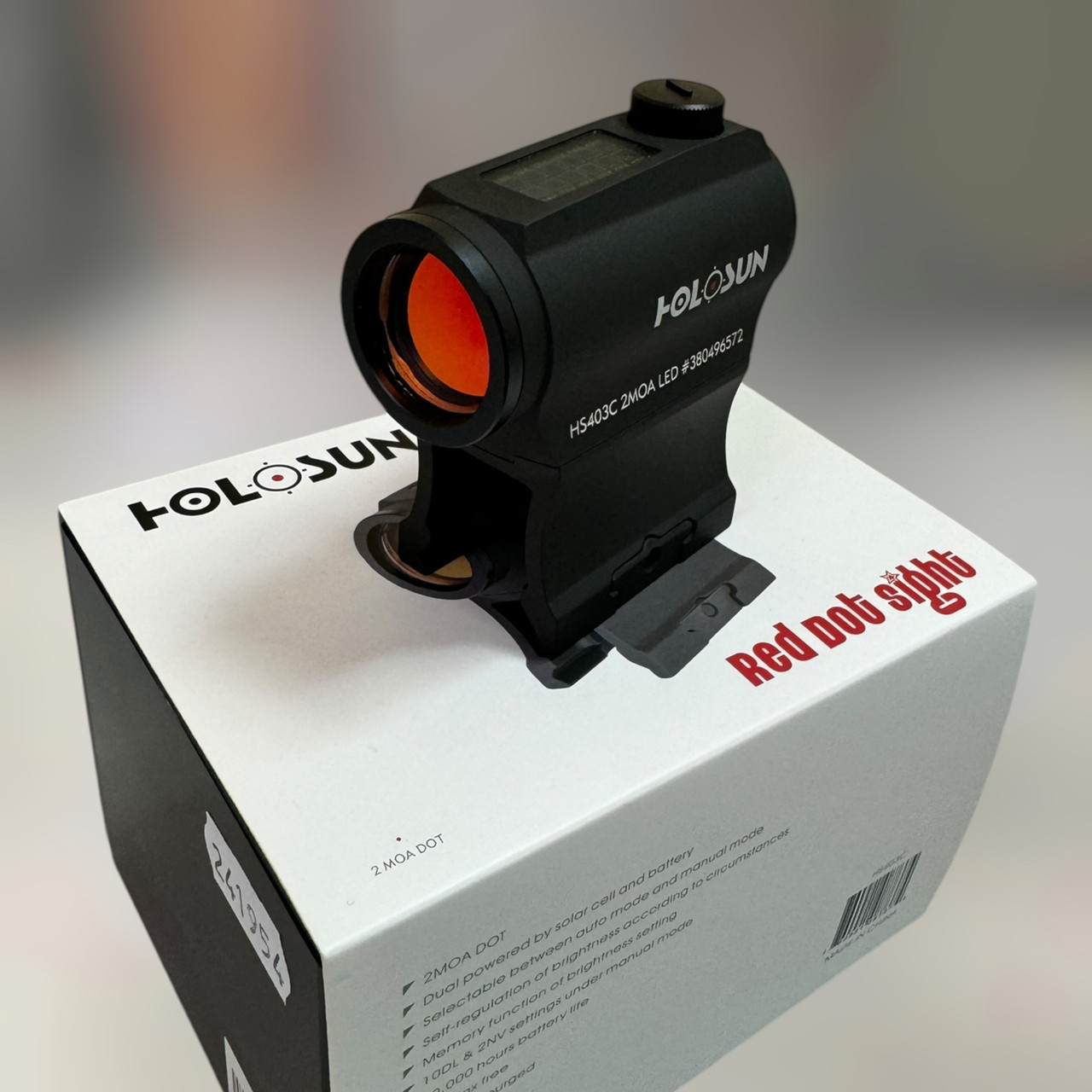 Коліматорний приціл Holosun PARALOW HS403C 2 MOA із сонячною батареєю на Piсаtinу / Wеаver