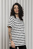 Футболка для вагітних та годування KIRBY NR-24.011 молочна у чорну смужку, фото 4