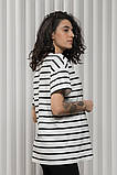 Футболка для вагітних та годування KIRBY NR-24.011 молочна у чорну смужку, фото 6