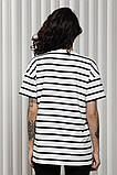 Футболка для вагітних та годування KIRBY NR-24.011 молочна у чорну смужку, фото 7