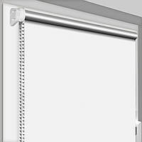 Рулонная штора ТМ "DecoSharm" Блэкаут Сильвер Термо 051 открытого типа Белый
