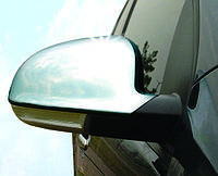 Накладки на зеркала (2 шт, нерж) OmsaLine - Итальянская нержавейка для Volkswagen EOS 2006-2011 гг
