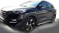 Боковые трубы (2 шт., нерж) для Hyundai Tucson TL 2016-2021 гг