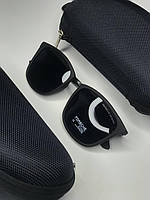 Мужские солнцезащитные очки Porsche черные матовые Polarized Порше квадратные антибликовые Поляризованные