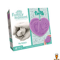 Набор для создания слепка ручки или ножки "family moment", фиолетовый, детская игрушка, от 0 лет