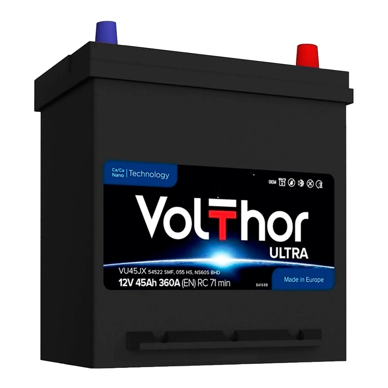 Акумулятор автомобільный VOLTHOR Asia 45 Ah (R+) (360A) Honda