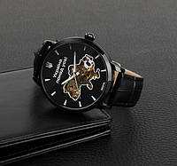 Часы механические Besta Skeleton UA Black, мужские, патриотические часы, ручная работа D C
