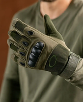Мужские перчатки тактические зсу с защитой демисезонные олива ks-101 AND - 1209