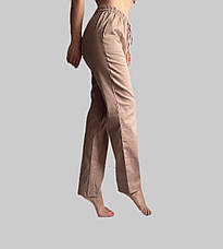Жночі штани з тканини льон-стрейч, беж. мод 41, фото 2